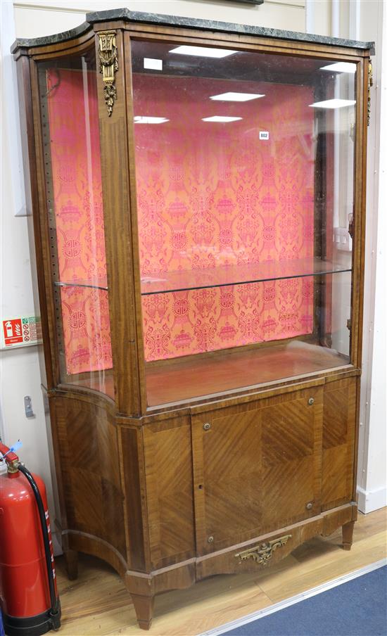 A French ormolu mounted mahogany vitrine W.120cm